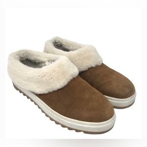 Blondo Natural Suri Waterproof Camel Suede Slip On Platform Shoes Boots size 7